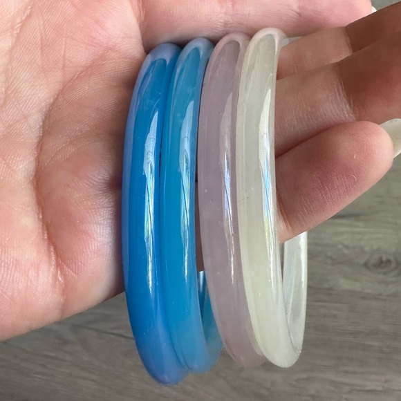 Boutique Glass Bracelet Bangles with Holograph Coating Colorful Set - Picture 6 of 7